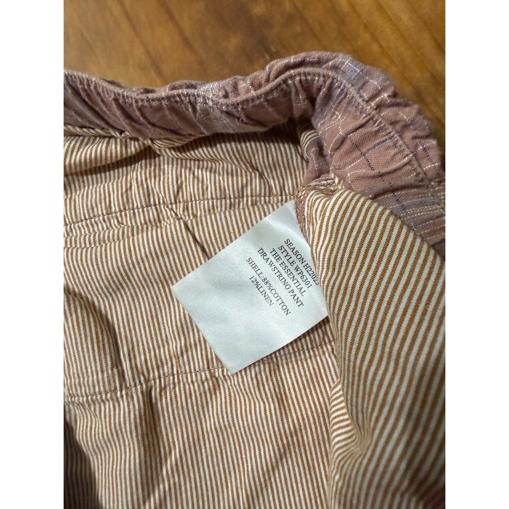 Wildfang Women's pants L Cotton Chino Drawstring Straight Essential Plaid P29 - Picture 4 of 6